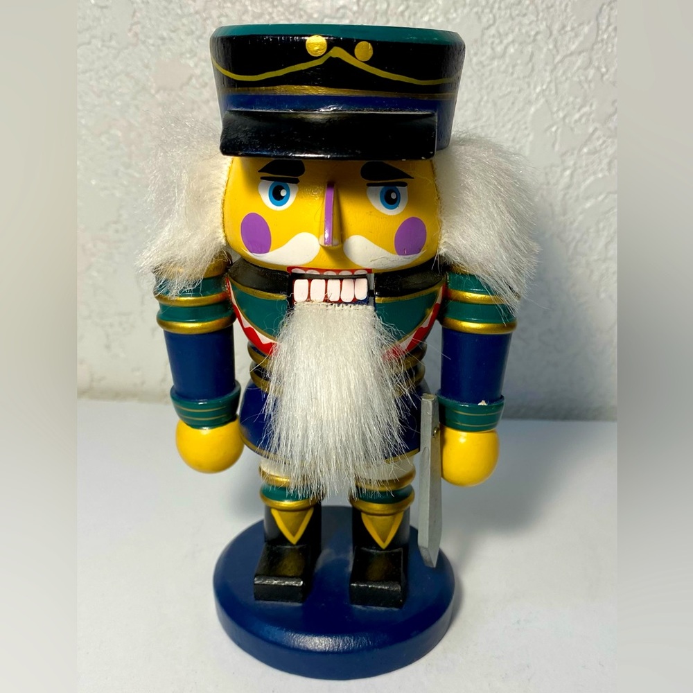Rite Aid Exclusive Nutcracker Blue Suit Soldier With Sword 6.75 Inches Tall